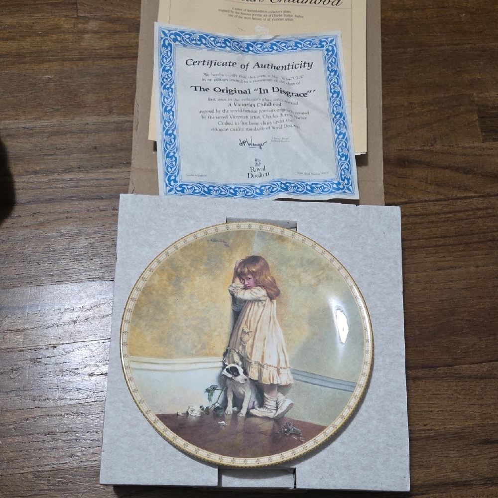 Royal Doulton In Disgrace Collector Plate In Box With Cert Of Authenticity